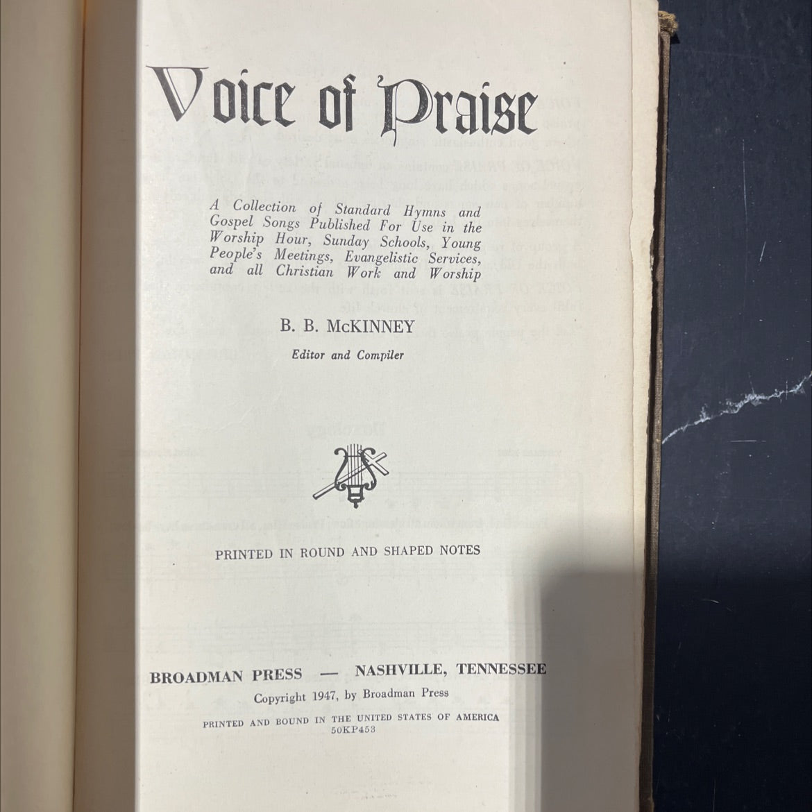 voice of praise a collection of standard hymns and gospel songs book, by b. b. mckinney, 1947 Hardcover image 2