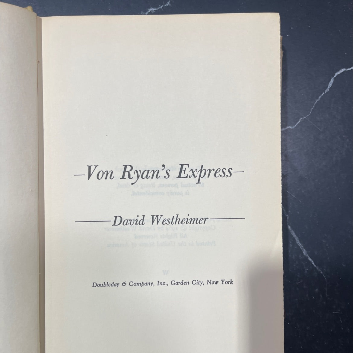von ryan's express book, by David Westheimer, 1964 Hardcover image 2