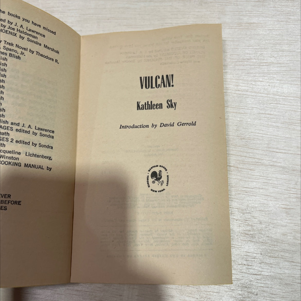 vulcan book, by Kathleen Sky, 1978 Paperback image 2
