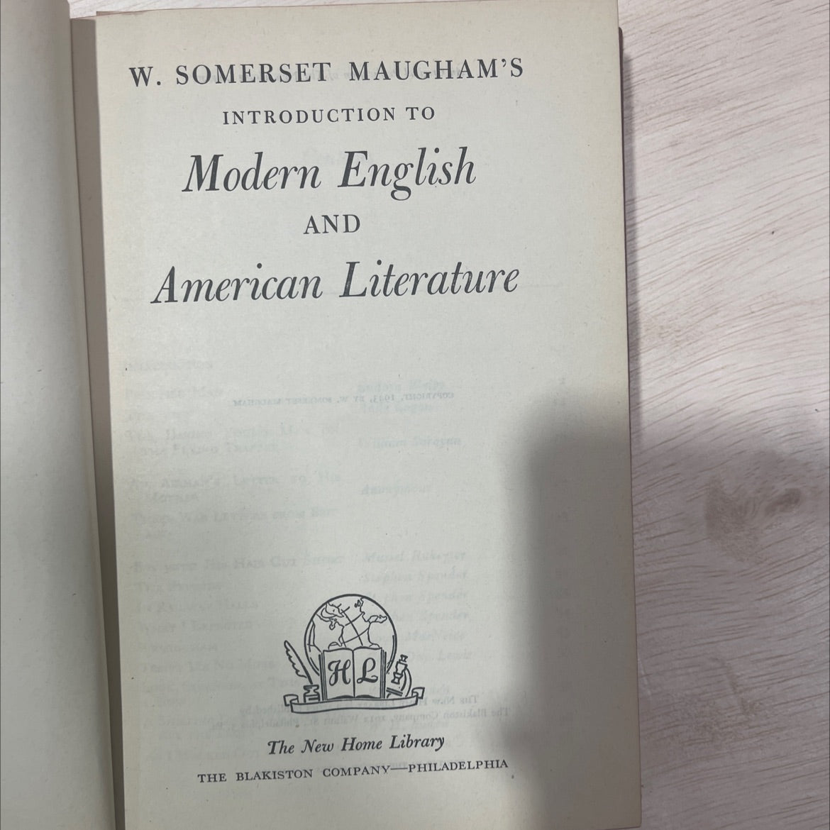 w. somerset maugham's introduction to modern english and american literature book, by w. somerset maugham, 1943 image 2