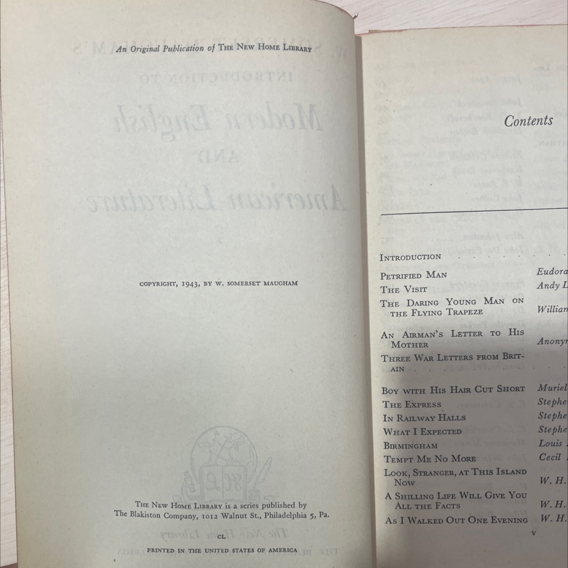 w. somerset maugham's introduction to modern english and american literature book, by w. somerset maugham, 1943 image 3