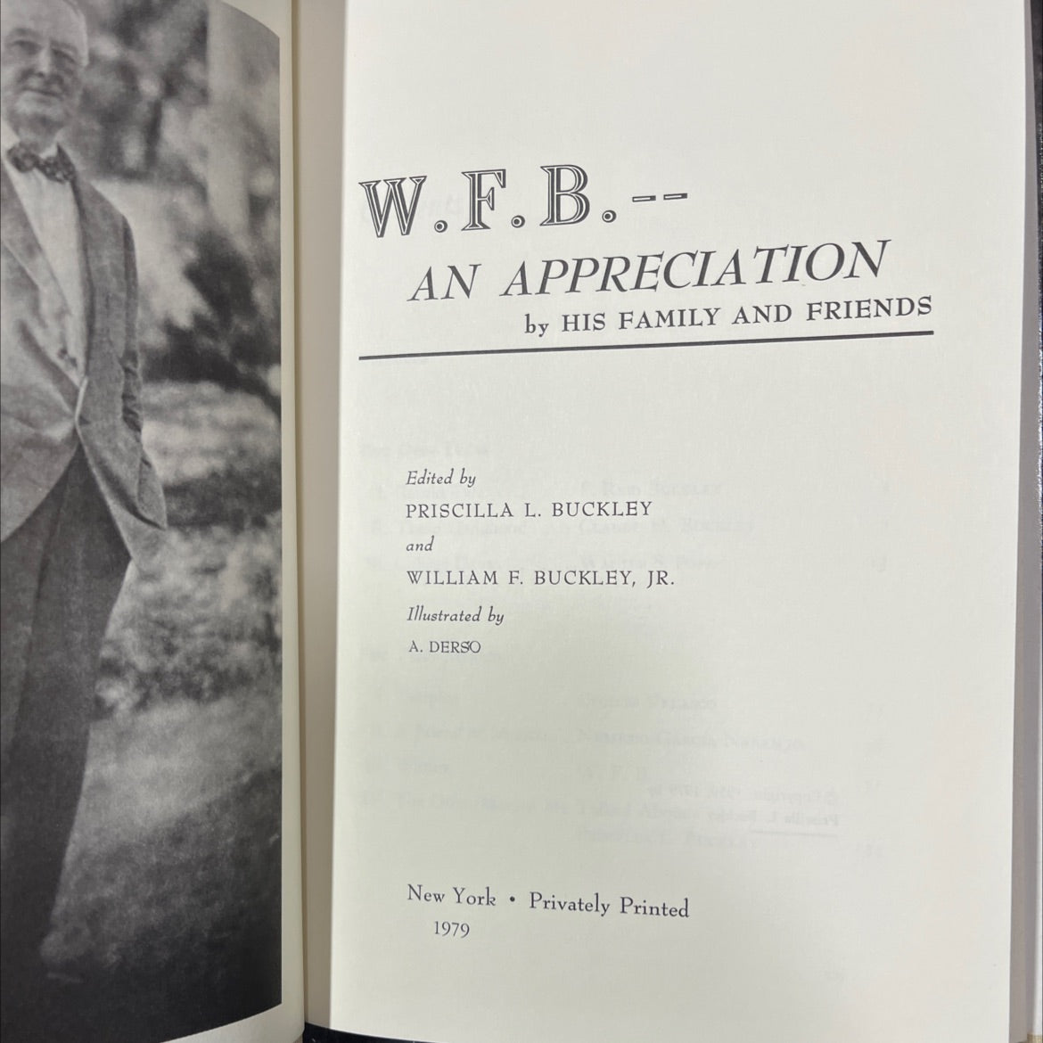 w.f.b.- an appreciation by his family and friends book, by priscilla l. buckley and william f. buckley, jr., 1979 image 2