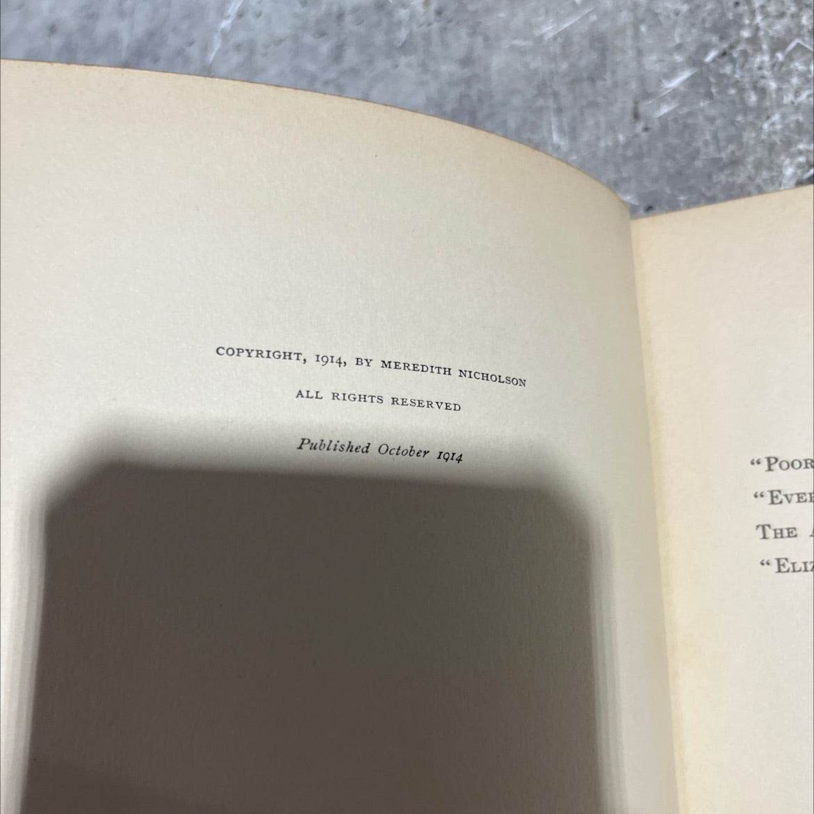 wad the poet book, by meredith nicholson, 1914 Hardcover image 3