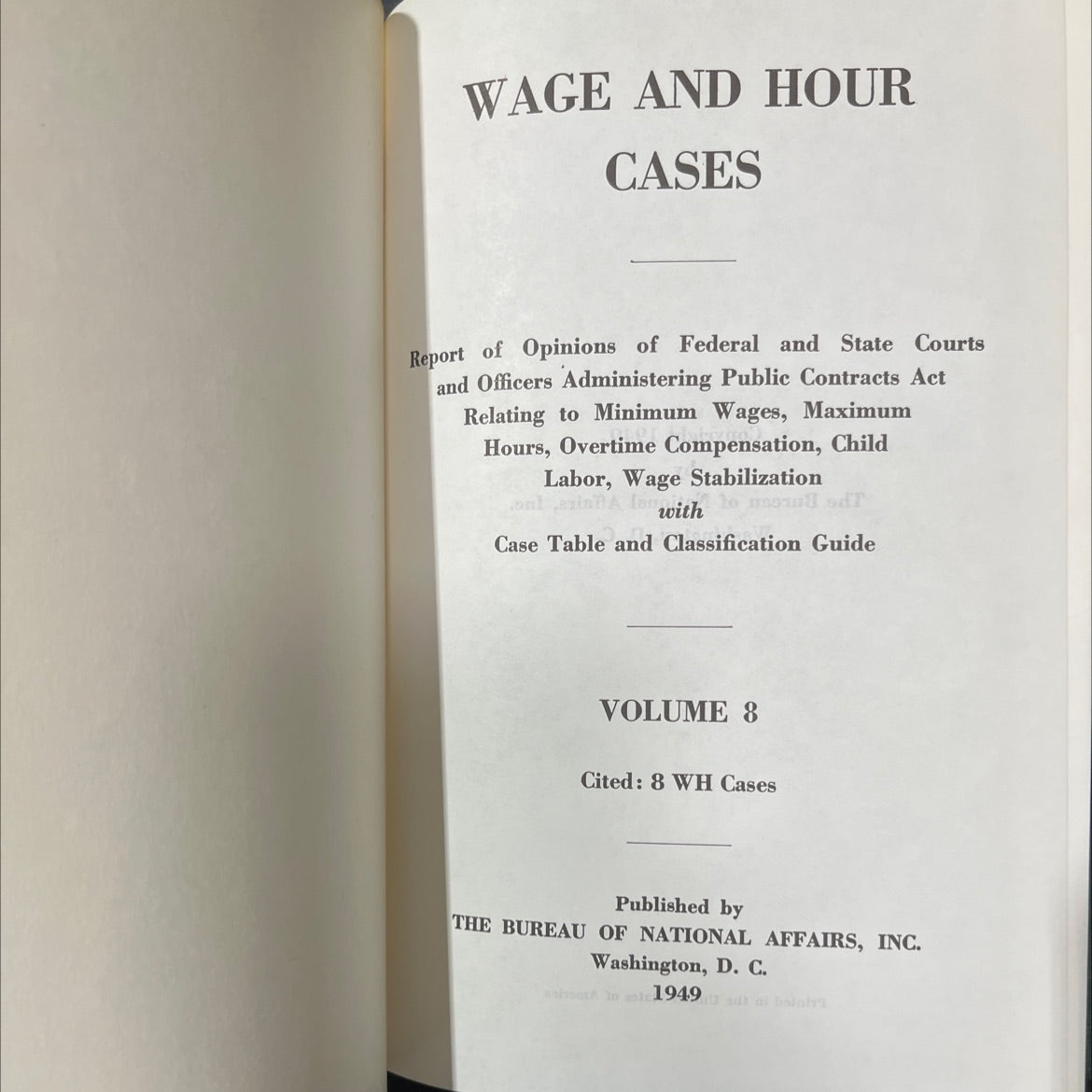 wage and hour cases report of opinions of federal and state courts and officers administering public contracts act image 2