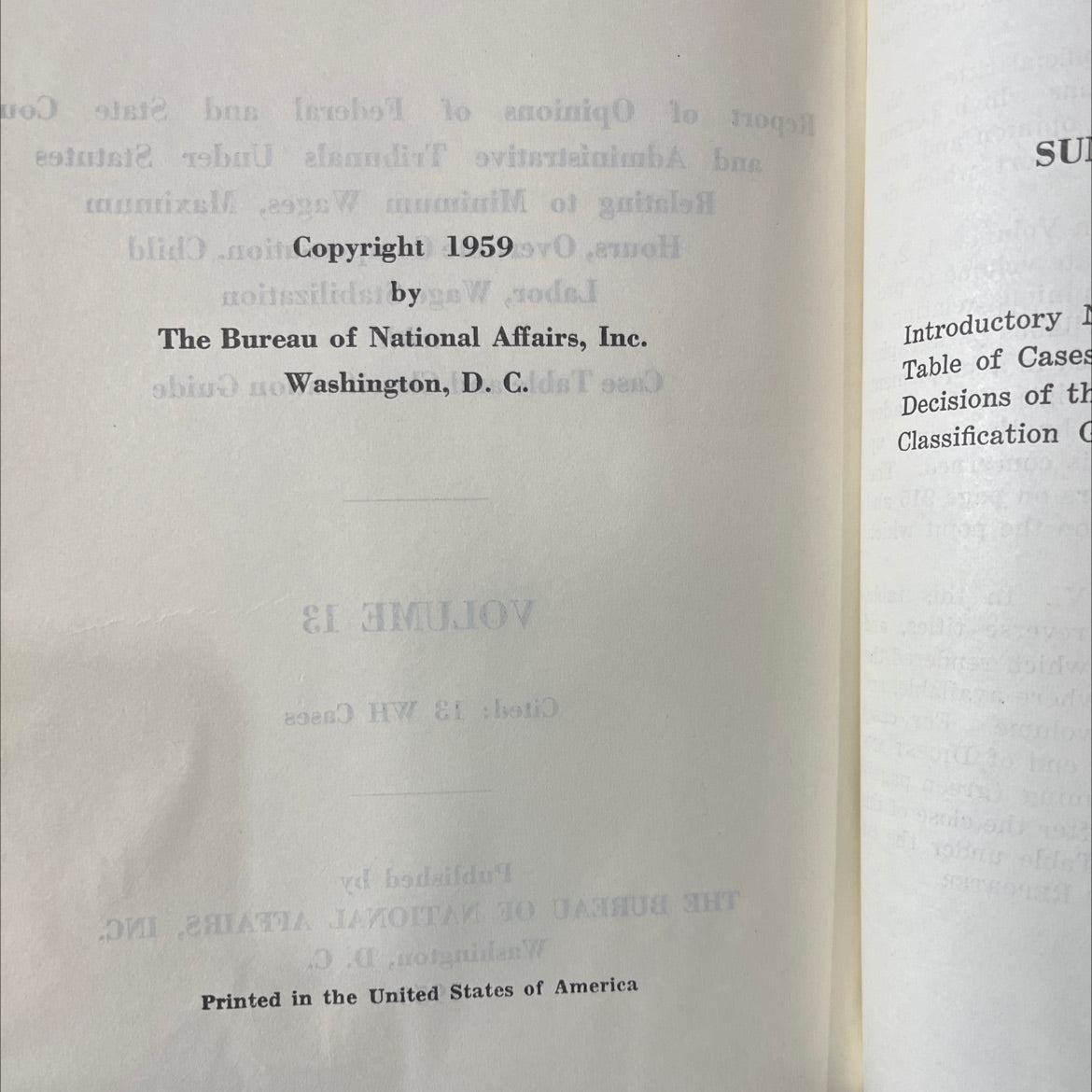 wage and hour cases book, by unknown, 1959 Hardcover image 3