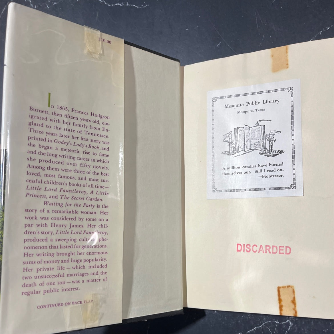 waiting for the party the life of frances hodgson burnett book, by ann thwaite, 1974 Hardcover image 4
