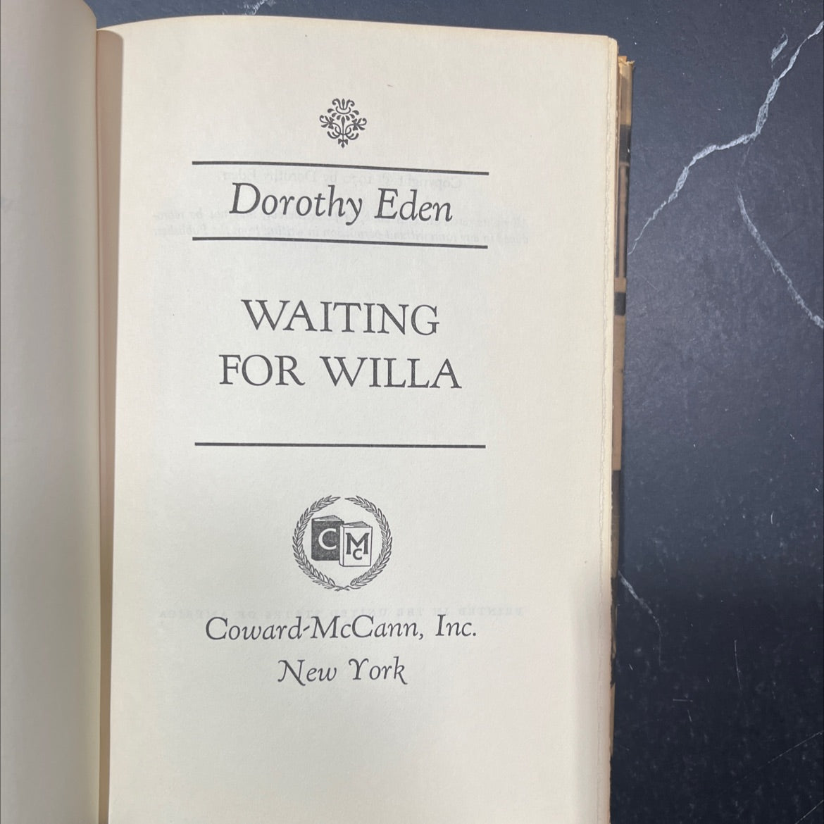 waiting for willa book, by Dorothy Eden, 1970 Hardcover image 2