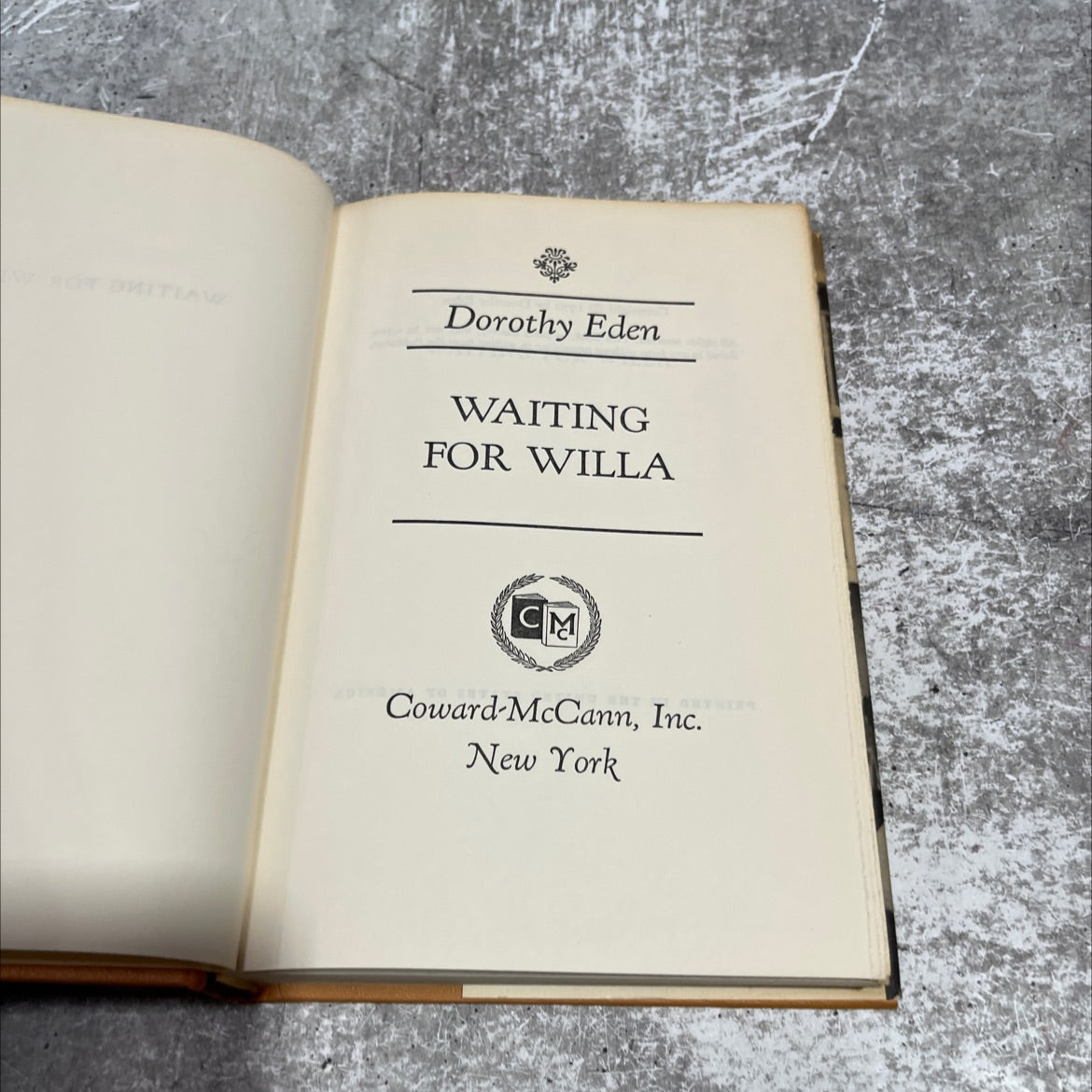 waiting for willa book, by dorothy eden, 1970 Hardcover image 2