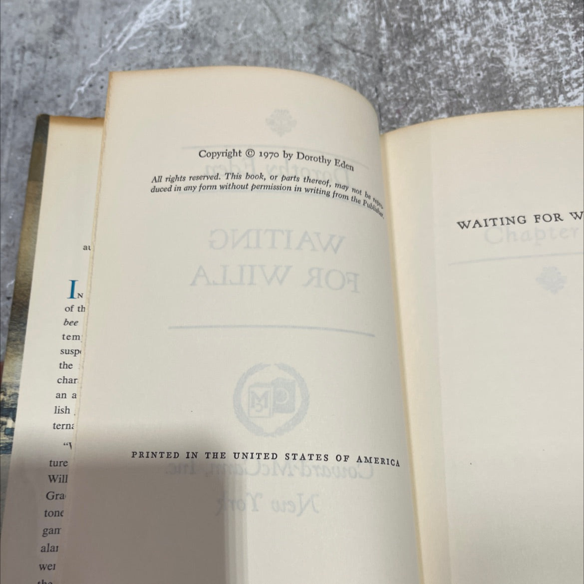 waiting for willa book, by dorothy eden, 1970 Hardcover image 3