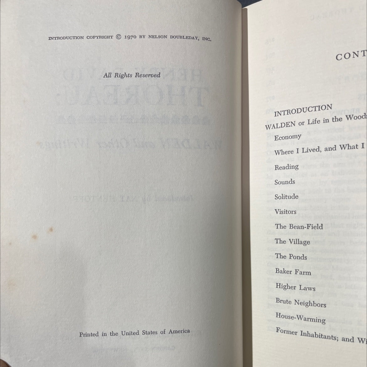 walden and other writings book, by henry david thoreau, 1970 Hardcover image 3