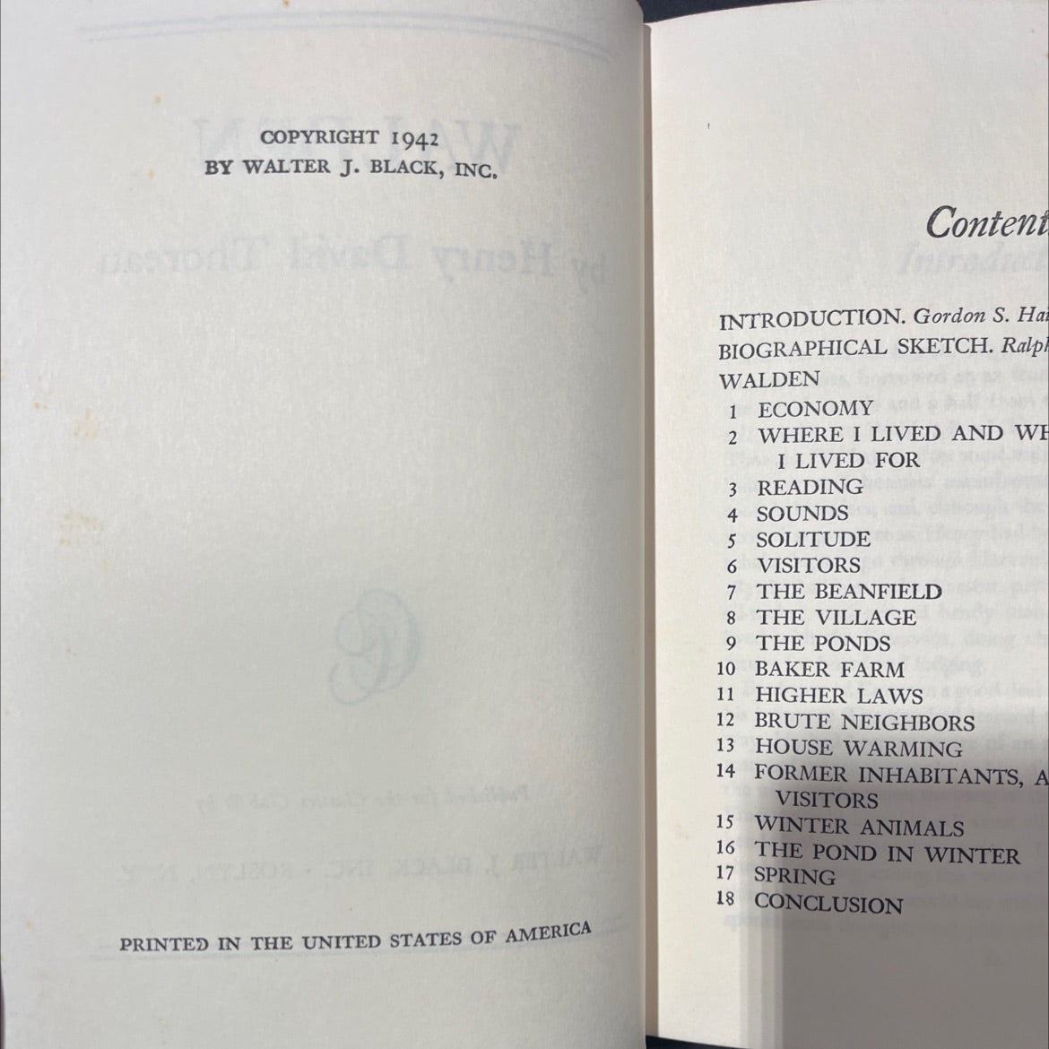 walden book, by henry david thoreau, 1942 Hardcover image 3