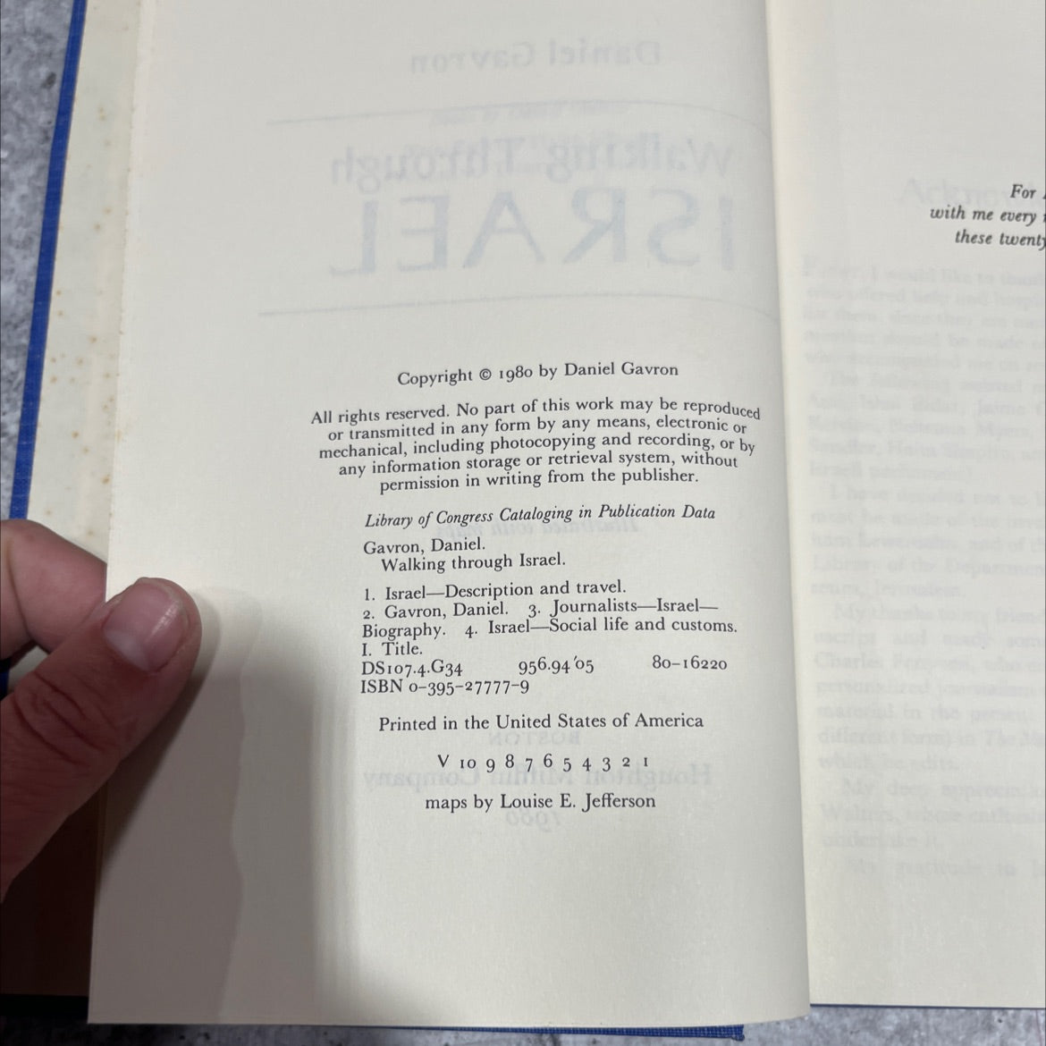 walking through israel book, by Daniel Gavron, 1980 Hardcover image 3