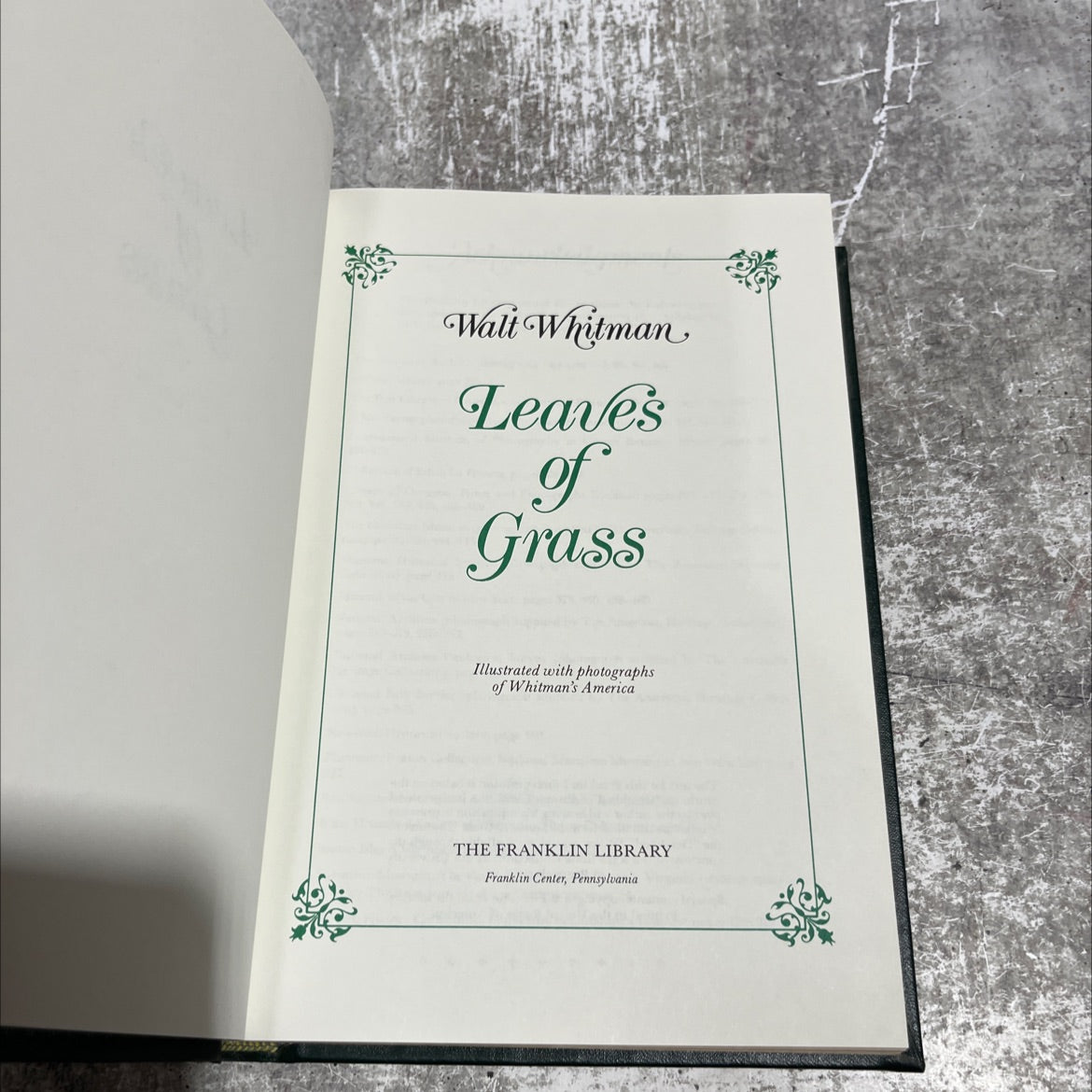 walt whitman leaves of grass illustrated with photographs of whitman's america book, by walt whitman, 1979 Leather image 2