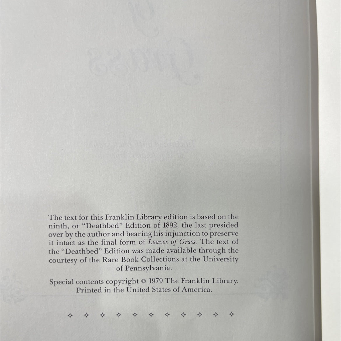 walt whitman leaves of grass illustrated with photographs of whitman's america book, by Walt Whitman, 1979 Leather image 3