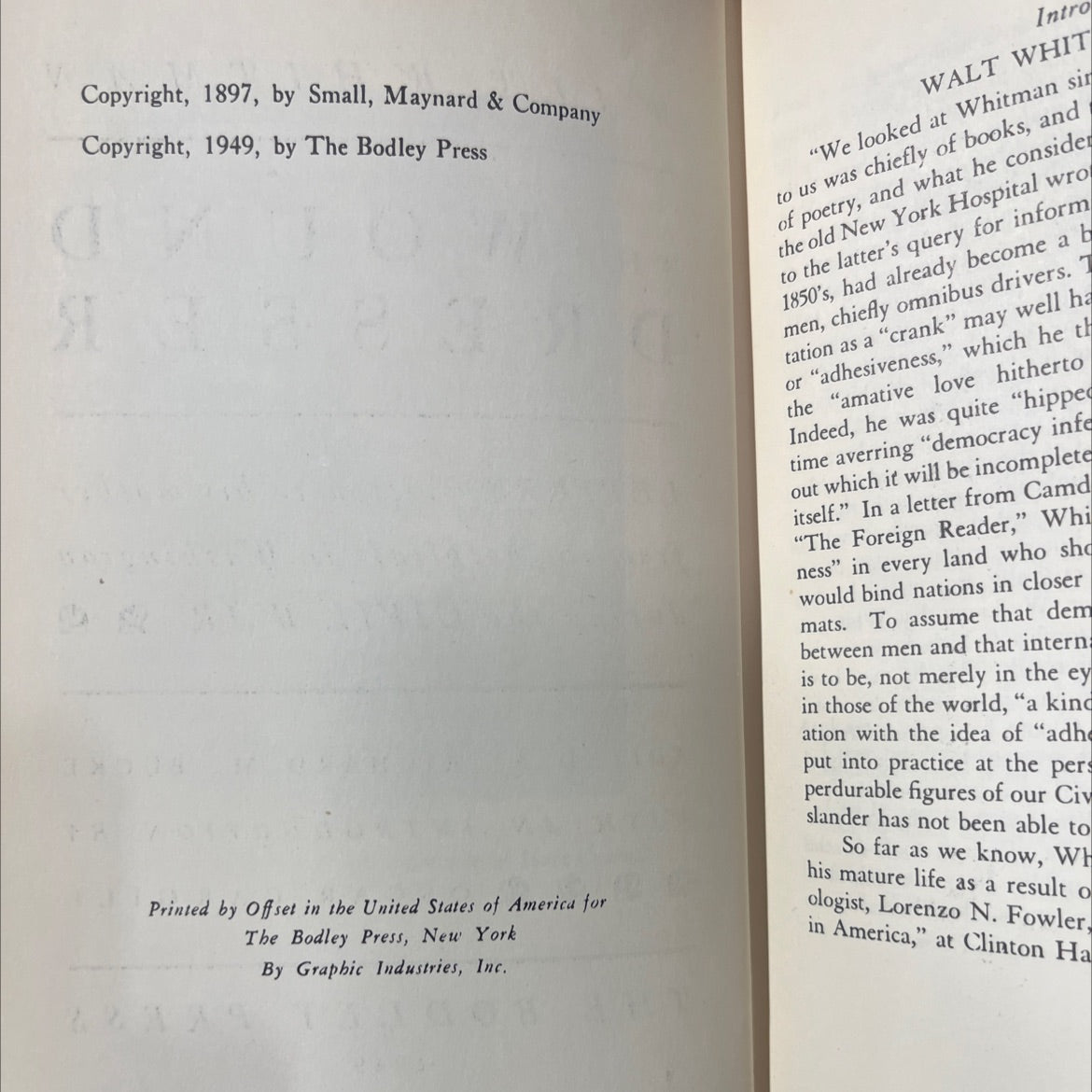 walt whitman the wound dresser letters book, by walt whitman, 1949 Hardcover image 3