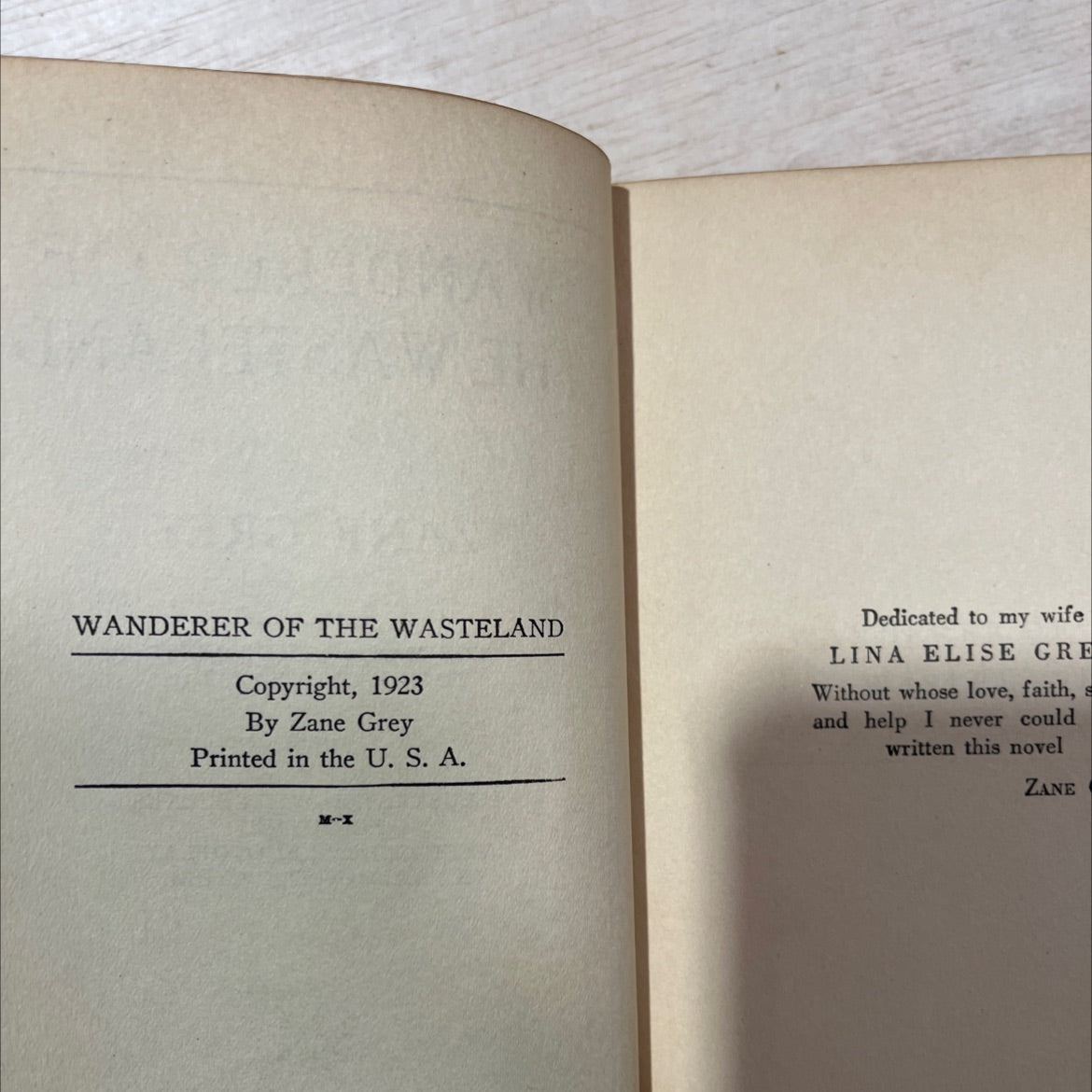 wanderer of the wasteland book, by zane grey, 1923 Hardcover, Antique image 3