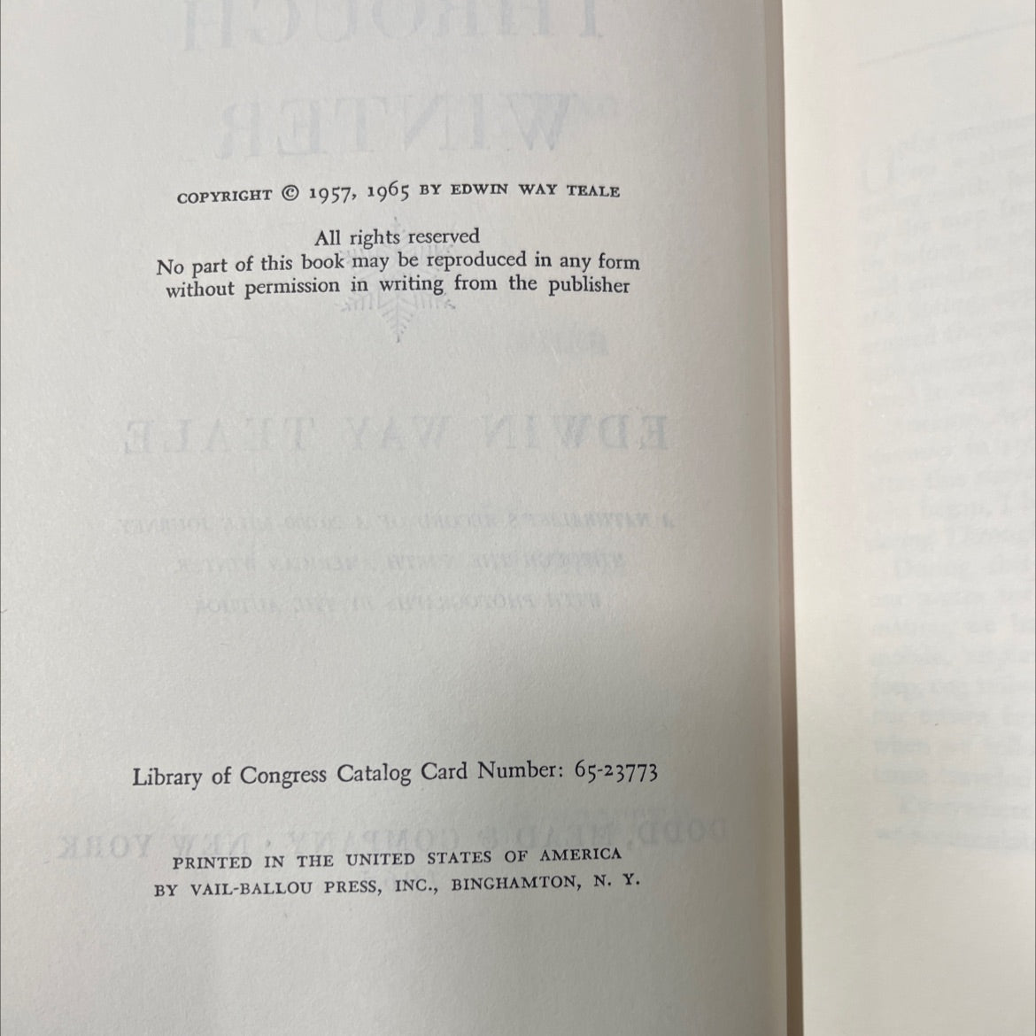 wandering through winter book, by edwin way teale, 1965 Hardcover image 3