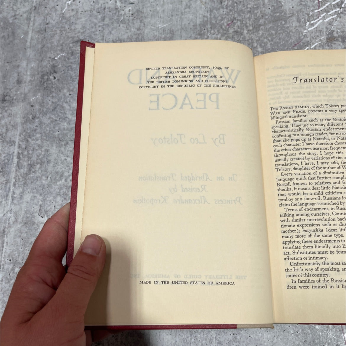 war and peace book, by leo tolstoy, 1949 Hardcover image 3