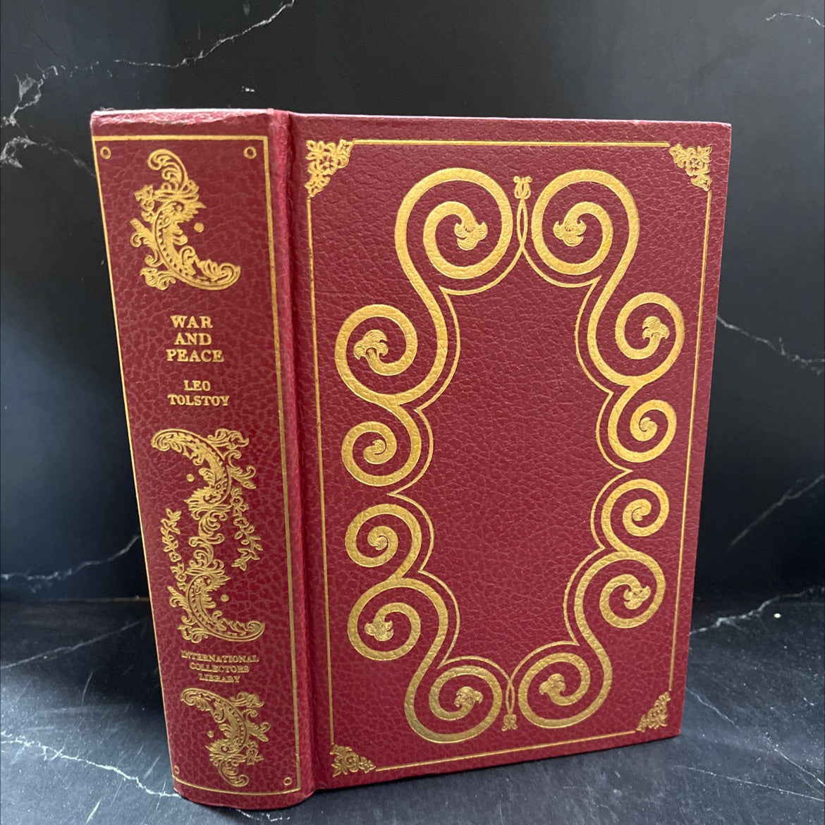 war and peace book, by leo tolstoy, 1949 Leather image 1