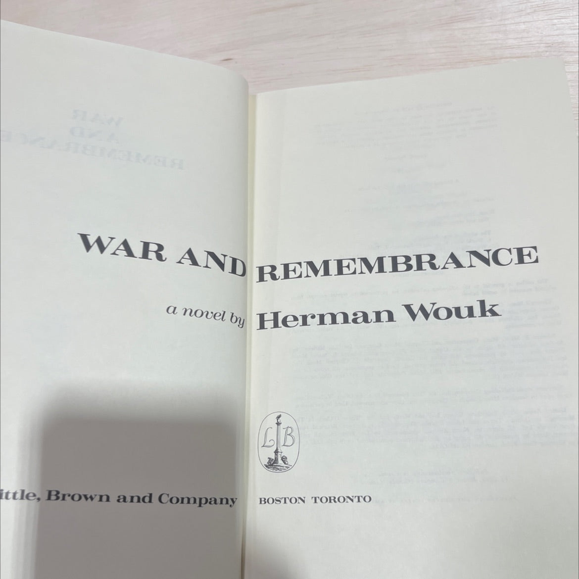 war and remembrance book, by Herman Wouk, 1978 Hardcover image 2
