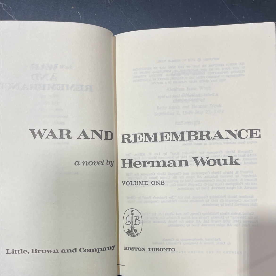 war and remembrance book, by herman wouk, 1978 Hardcover image 2