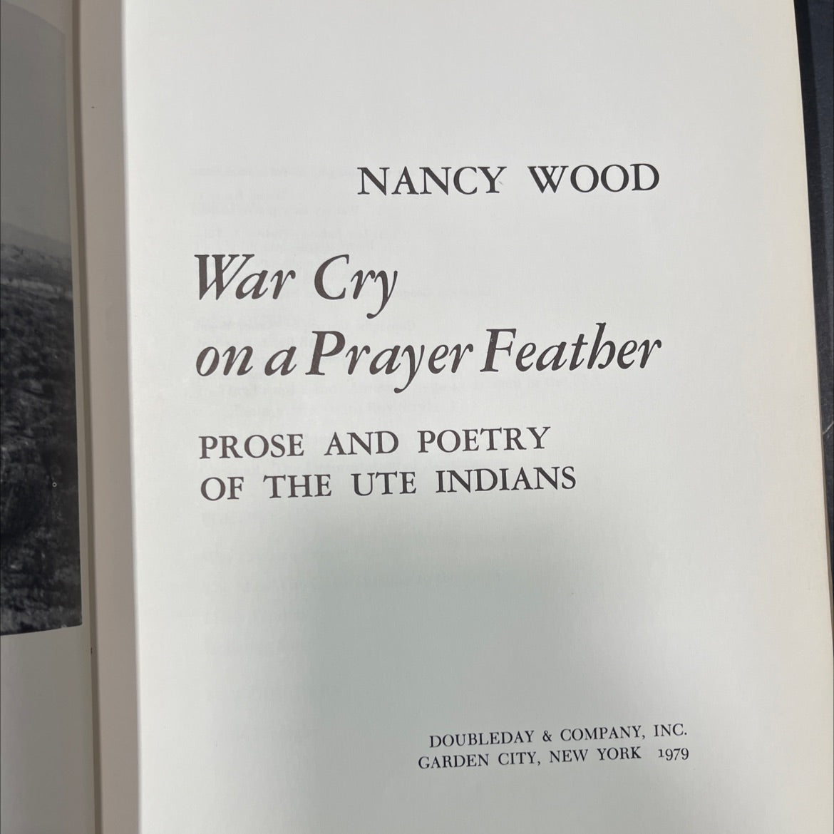 war cry on a prayer feather book, by nancy wood, 1979 Hardcover image 2