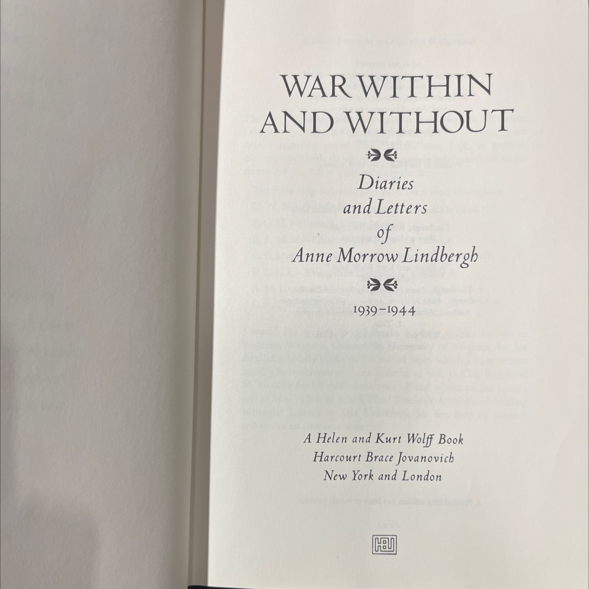 war within and without book, by Anne Morrow Lindbergh, 1980 Hardcover image 2