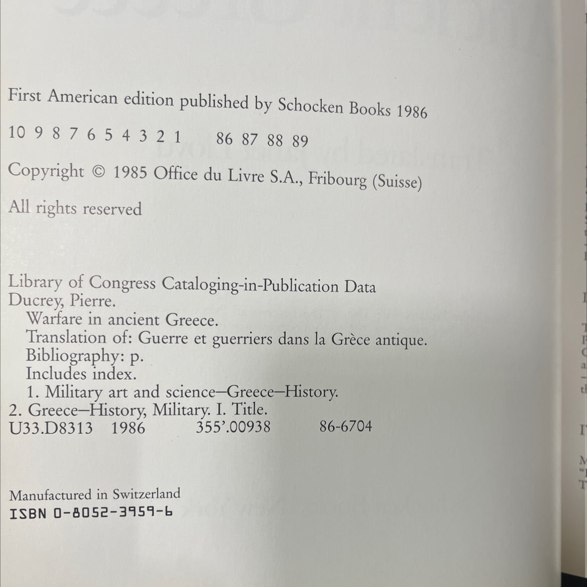 warfare in ancient greece book, by Pierre Ducrey, 1986 Hardcover image 3