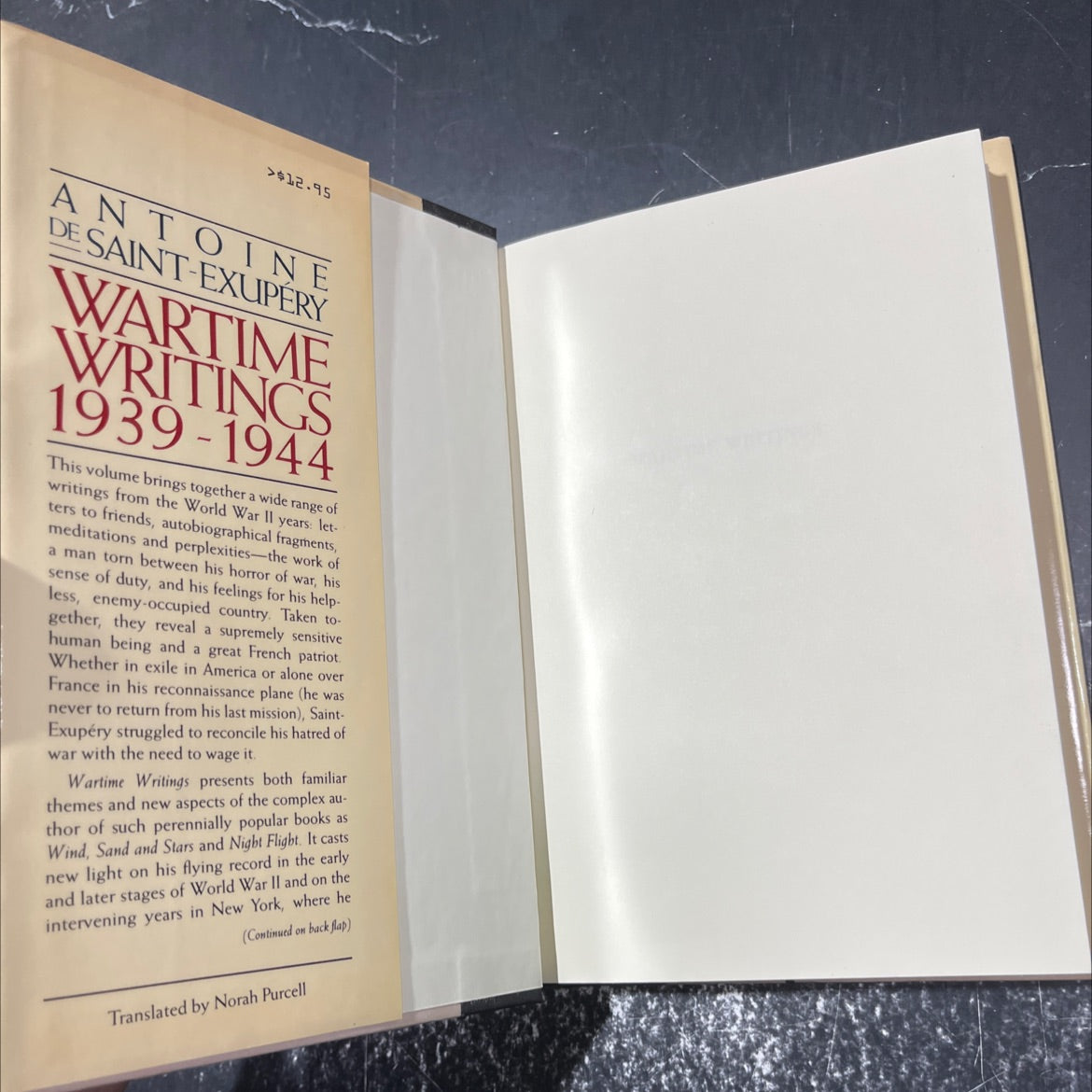 wartime writings, 1939-1944 book, by antoine de saint-exupéry, 1944 Hardcover image 4