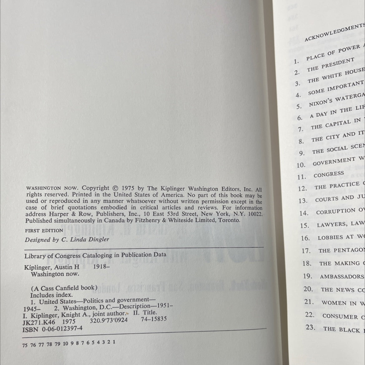 washington now book, by austin h. kiplinger, knight a. kiplinger, 1975 Hardcover image 3