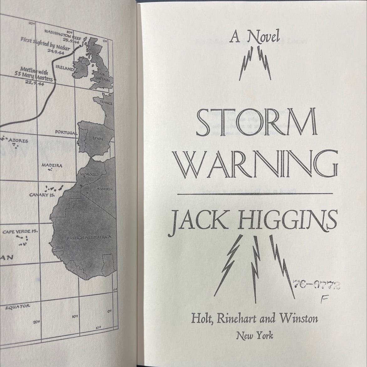washington reef book, by Jack Higgins, 1976 Hardcover image 2