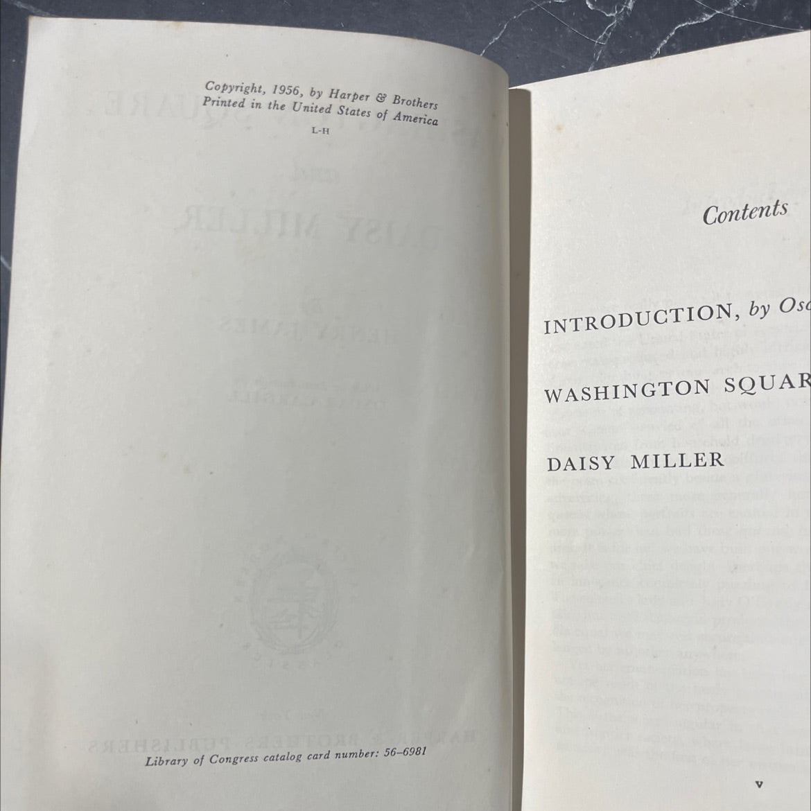 washington square and daisy miller book, by henry james, 1956 Hardcover image 3