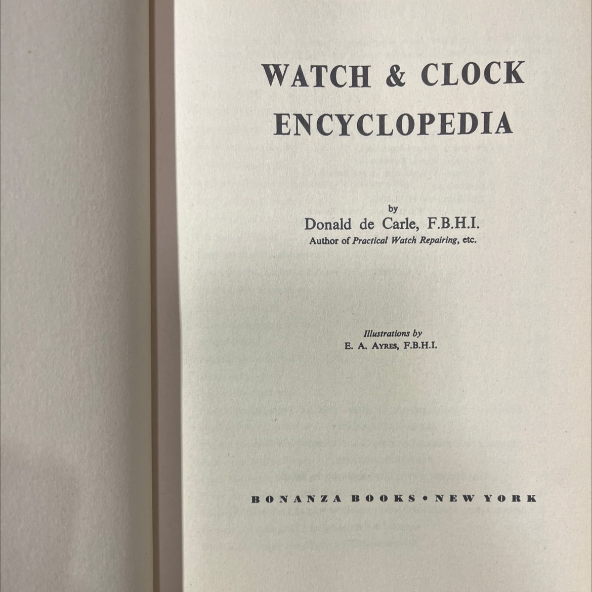 watch & clock encyclopedia book, by Donald de Carle, 1975 Hardcover image 2