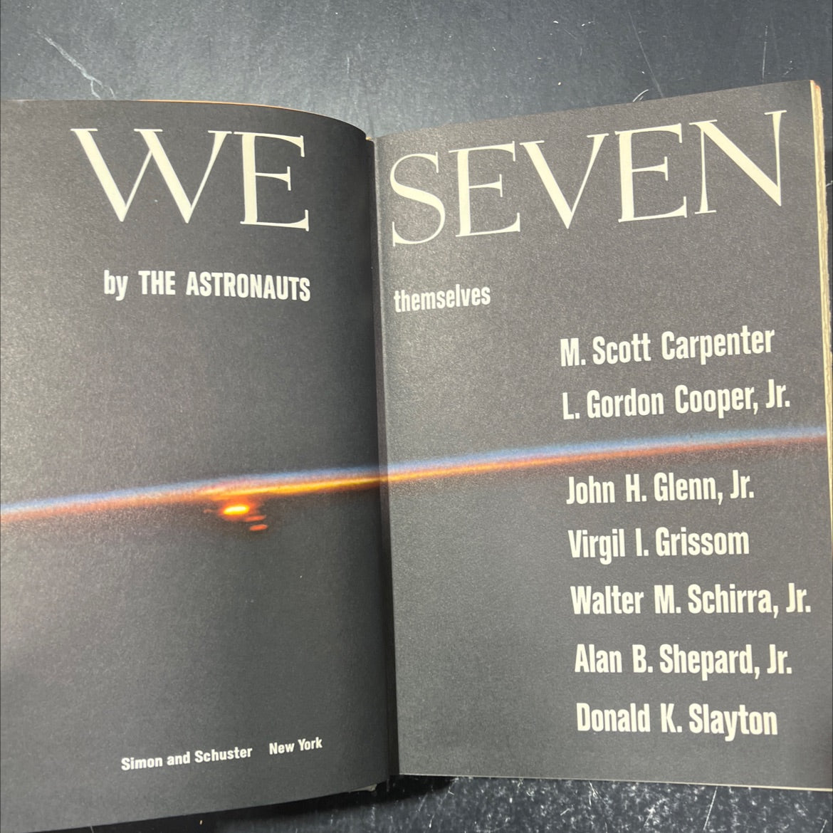 we seven book, by m. scott carpenter, l. gordon cooper, jr., john h. glenn, jr., virgil i. grissom, walter m. schirra, image 2
