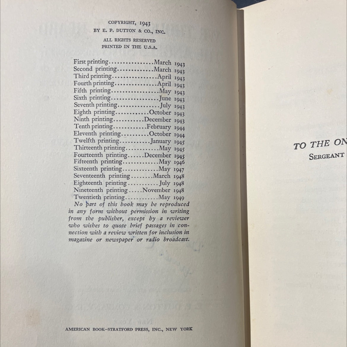 SIGNED we thought we heard the angels sing book, by lieutenant james c. whittaker, 1948 Hardcover, Vintage image 3