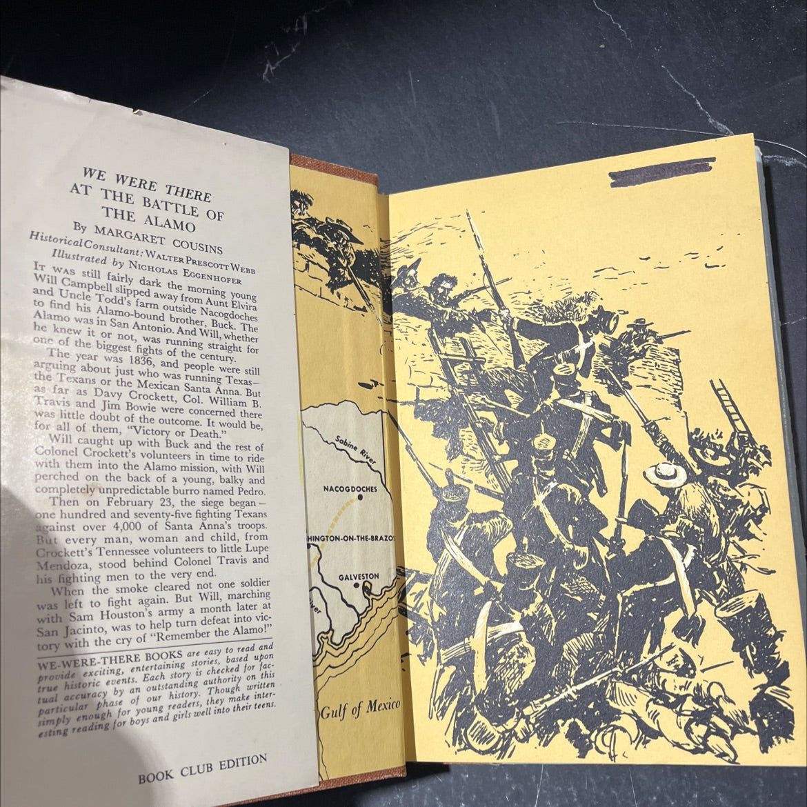 we were there at the battle of the alamo book, by margaret cousins, 1958 Hardcover image 4
