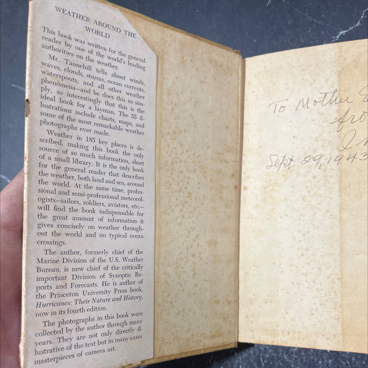 weather around the world book, by Ivan Ray Tannehill, 1943 Hardcover image 4