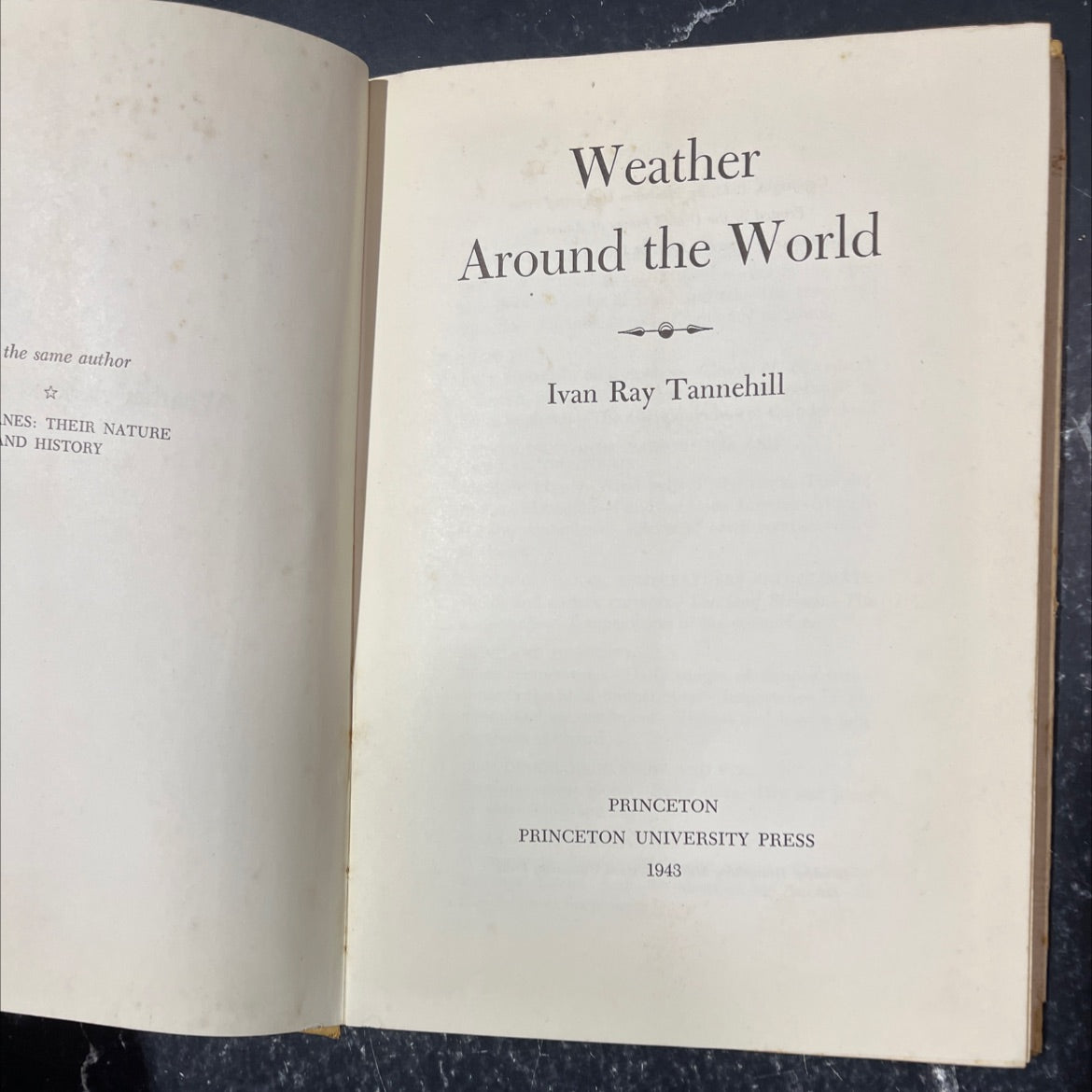 weather around the world book, by Ivan Ray Tannehill, 1943 Hardcover image 2