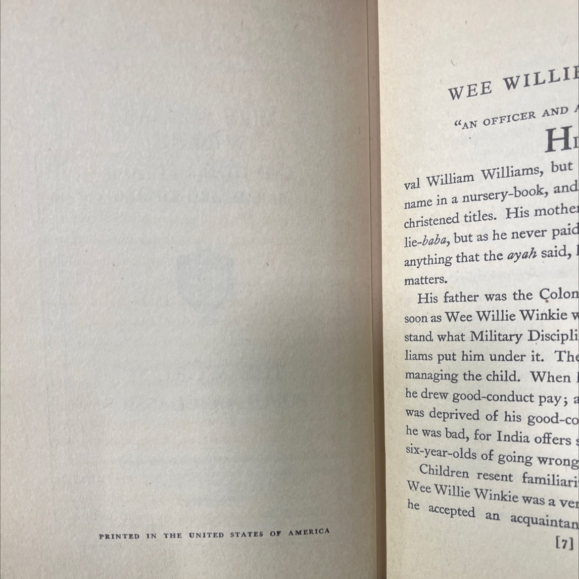 wee willie winkie and other stories book, by rudyard kipling, 1970 Hardcover image 3
