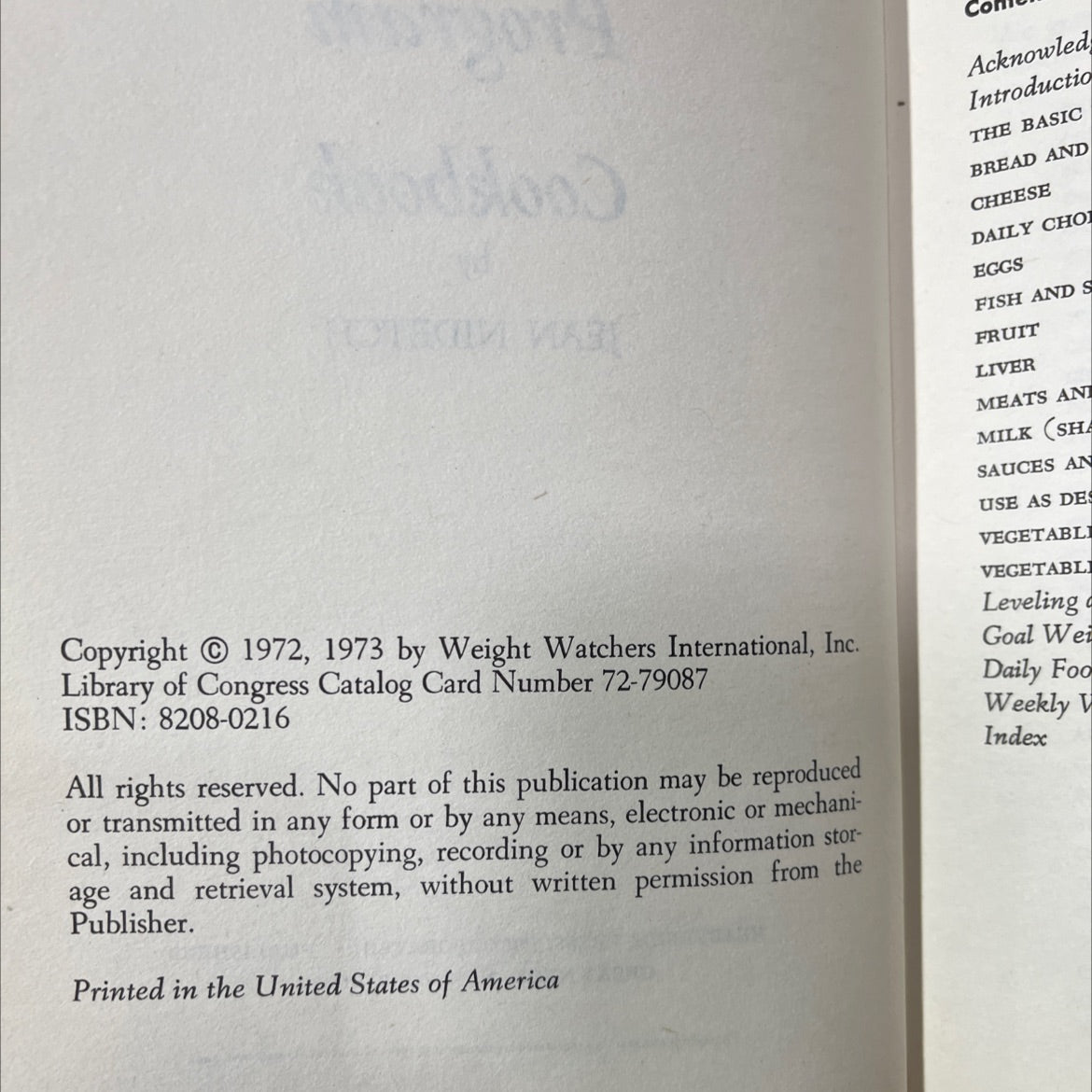 weight watchers program cookbook book, by jean nidetch, 1973 Hardcover image 3