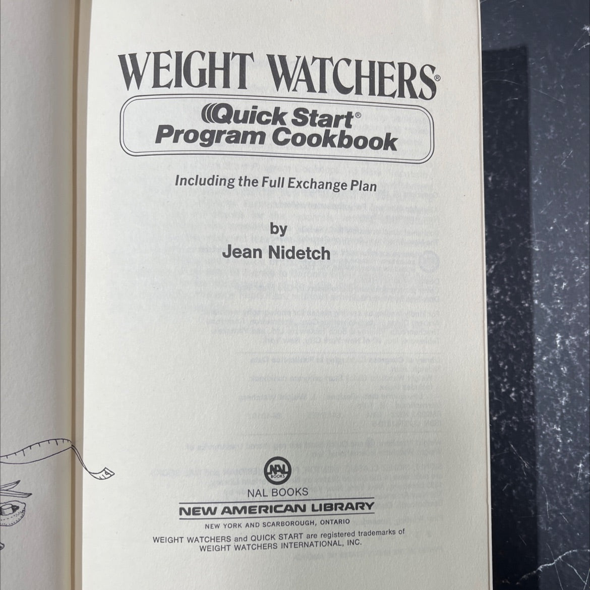 weight watchers quick start program cookbook including the full exchange plan book, by Jean Nidetch, 1984 Hardcover image 2