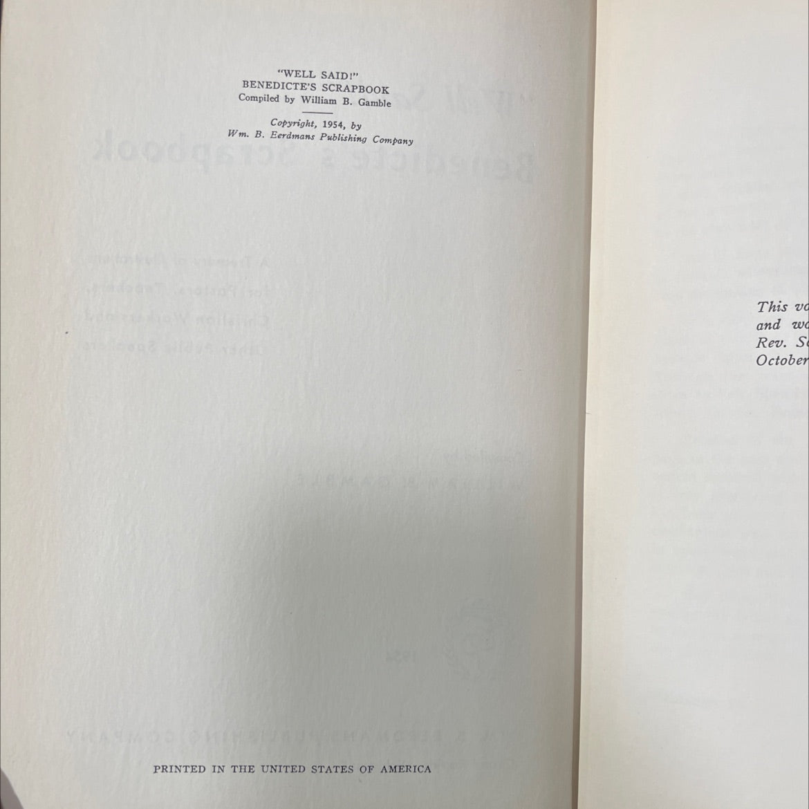 well said! benedicte's scrapbook book, by william b. gamble, 1954 Hardcover image 3