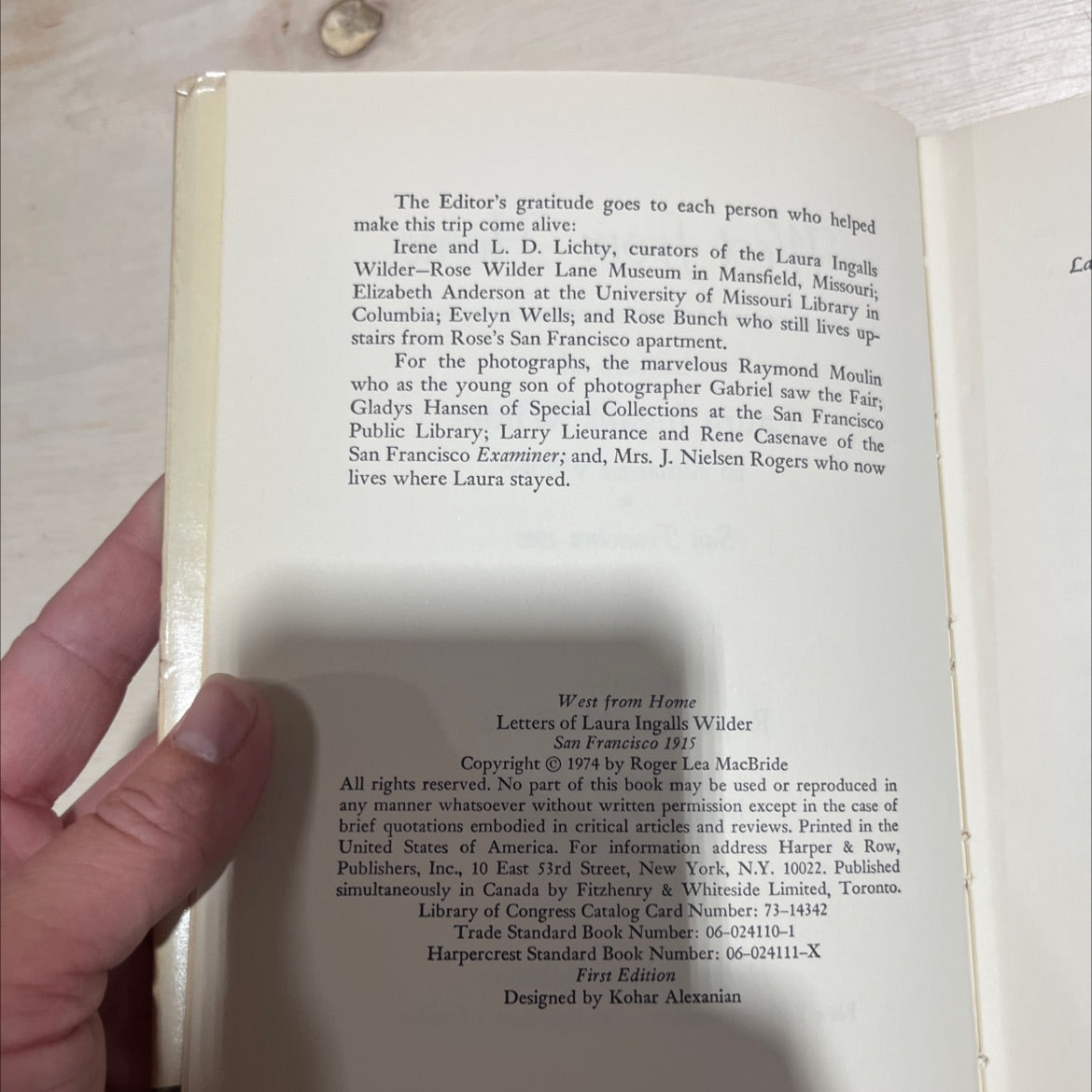 west from home book, by laura ingalls wilder, 1974 Hardcover image 3