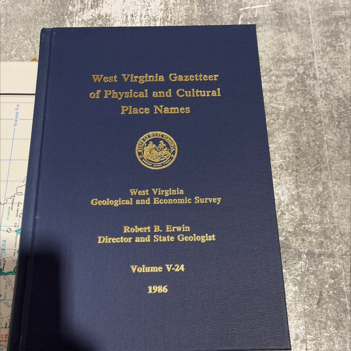 west virginia gazetteer of physical and cultural place names book, by robert b. erwin, 1986 Hardcover image 2