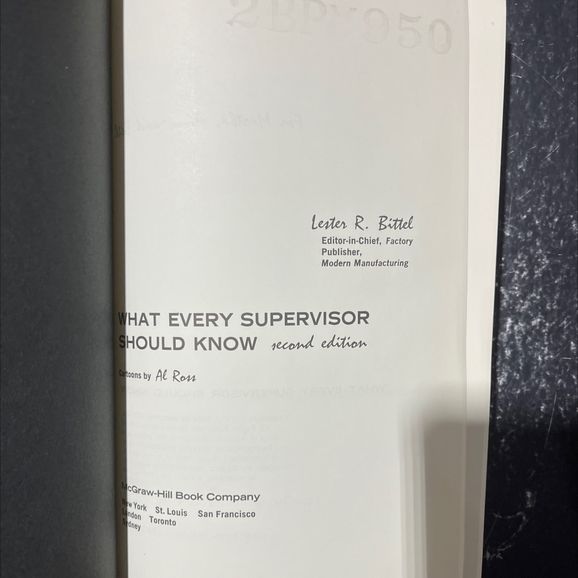 what every supervisor should know book, by lester r. bittel, 1968 Hardcover image 2