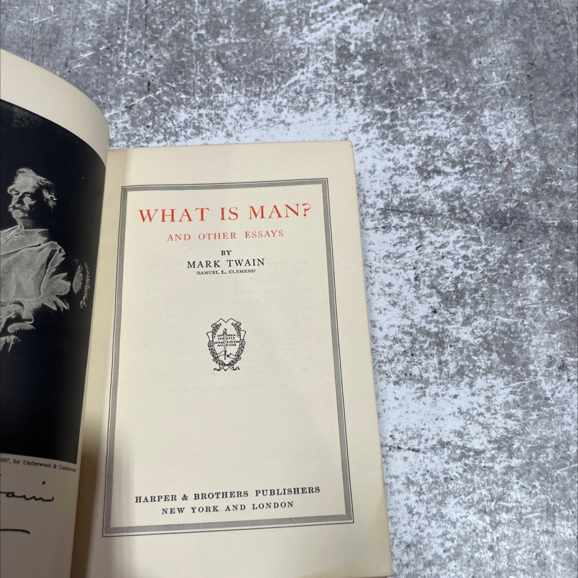 what is man? and other essays by mark twain book, by mark twain, 1917 Leather image 2