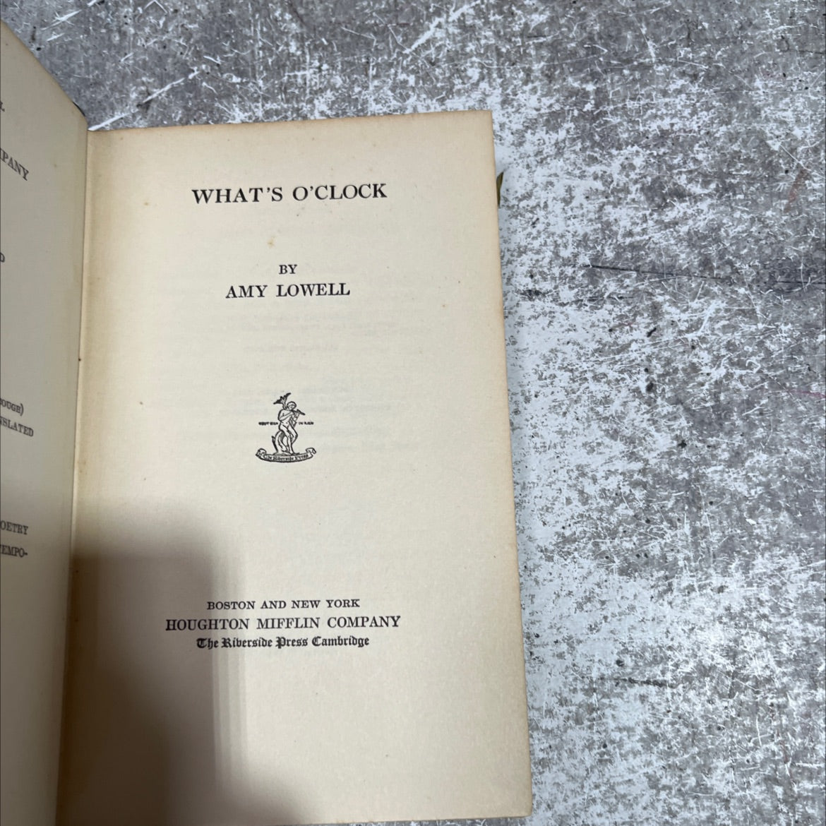 what's o'clock book, by amy lowell, 1925 Hardcover image 2
