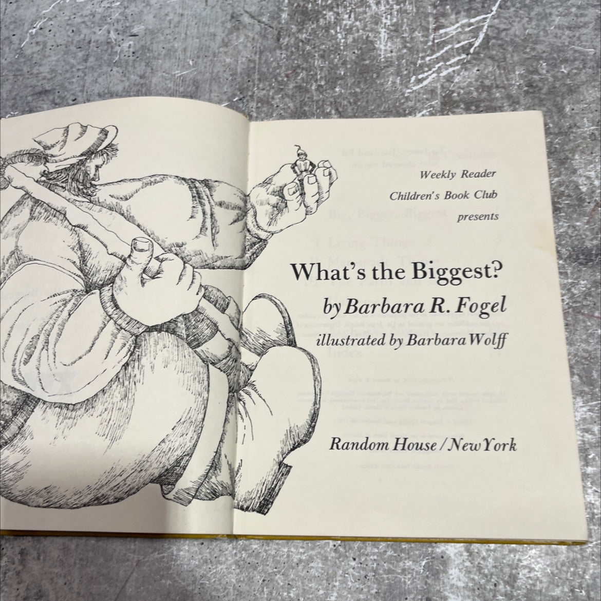 what's the biggest? book, by barbara r. fogel, 1966 Hardcover image 2