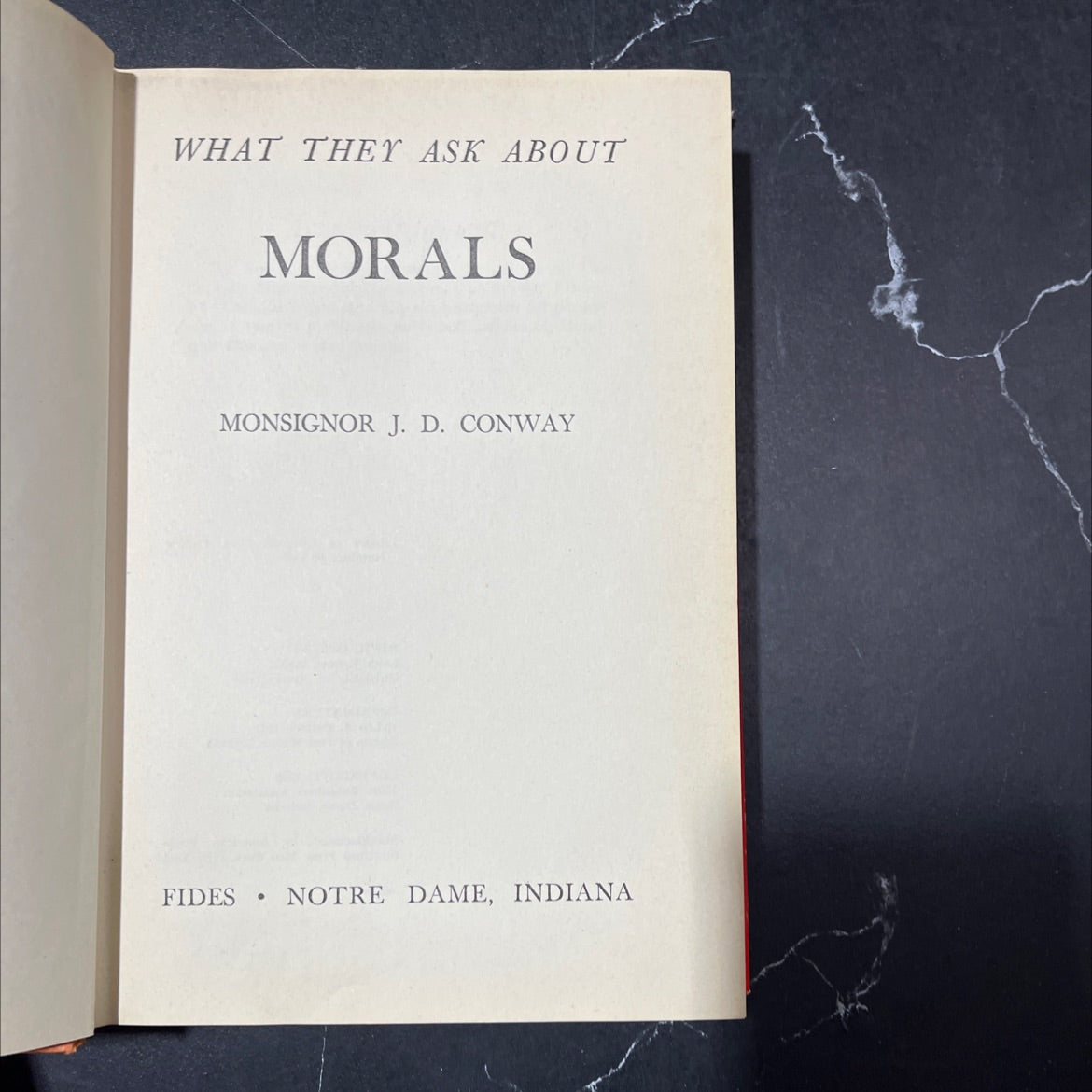 what they ask about morals book, by monsignor j. d. conway, 1960 Hardcover image 2