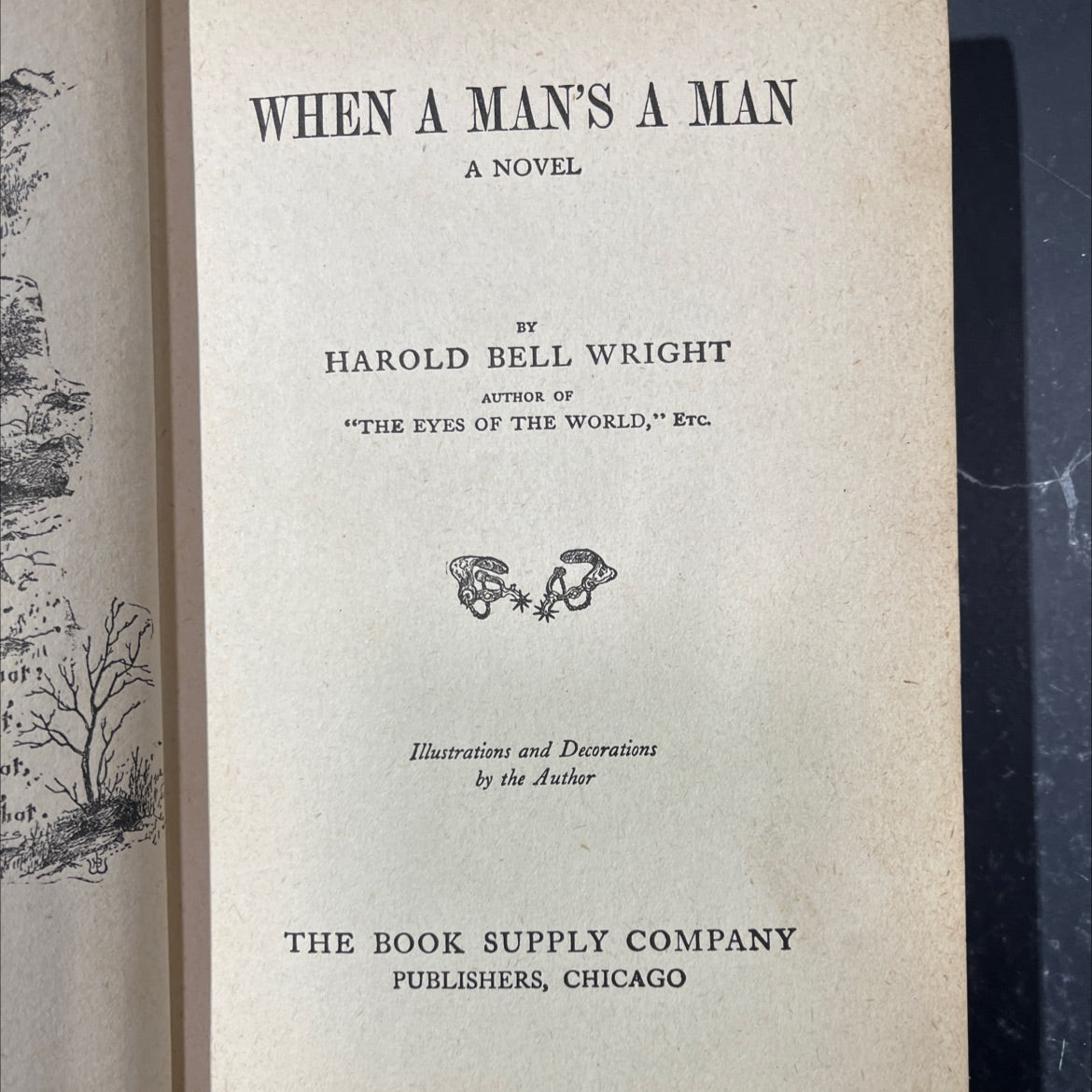 when a man's a man book, by harold bell wright, 1916 Hardcover image 2